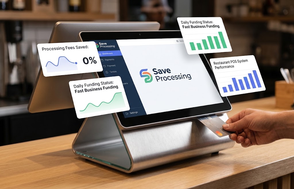 Restaurant POS terminal with 0% processing fees